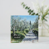 OLIJFBOMEN IN FLORENCE groen blauw wit bruin Kaart (Staand voorkant)
