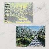 OLIJFBOMEN IN HET RIMAGGIO-/Toscaanlandschap, geel Visitekaartje (Voorkant / Achterkant)