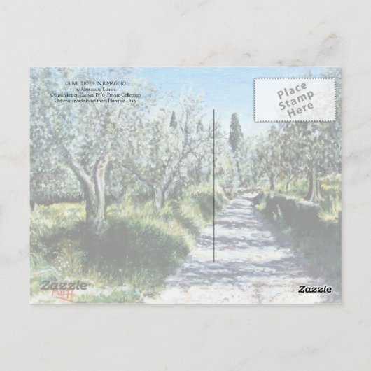 OLIJFBOMEN IN RIMAGGIO BRIEFKAART (Achterkant)