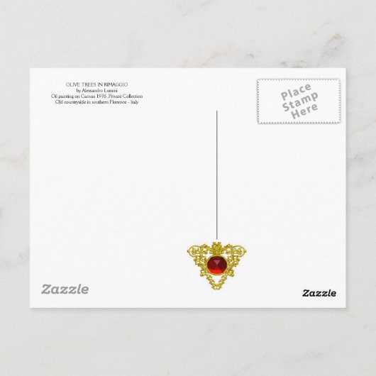 OLIJFBOMEN IN RIMAGGIO BRIEFKAART (Achterkant)
