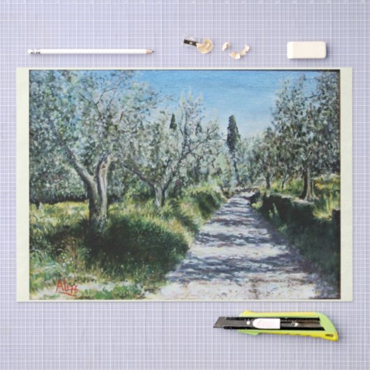 OLIJFBOMEN IN RIMAGGIO TISSUEPAPIER (Craft)