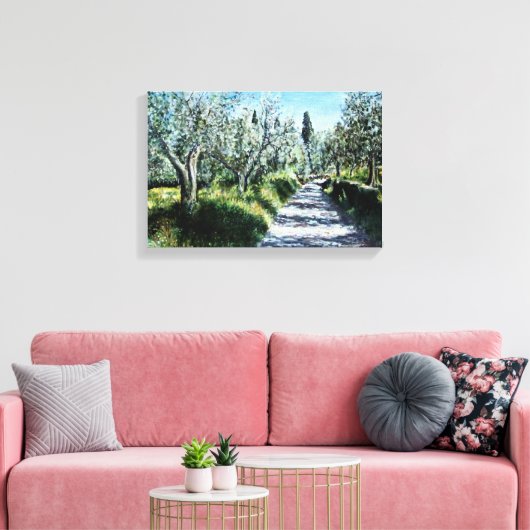 OLIJFBOMEN IN RIMAGGIO TUSCANY CANVAS AFDRUK (Insitu (Woonkamer))