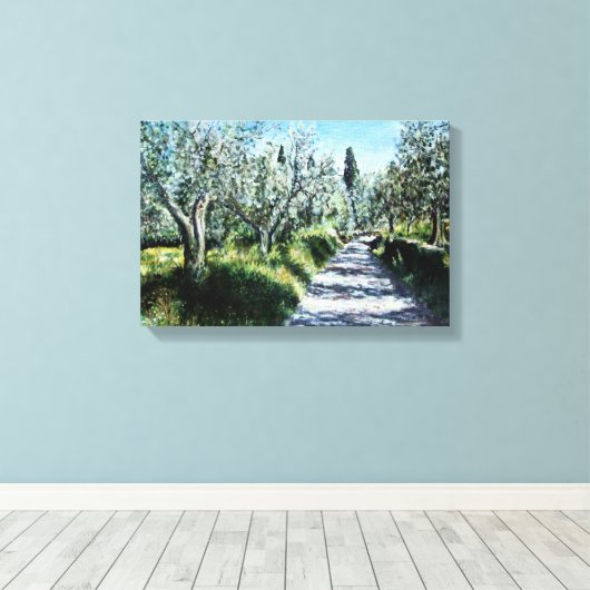 OLIJFBOMEN IN RIMAGGIO TUSCANY CANVAS AFDRUK (Insitu (Houten vloer))