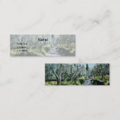 OLIJFBOMEN IN RIMAGGIO zwart-wit blauw Mini Visitekaartje (Voorkant / Achterkant)
