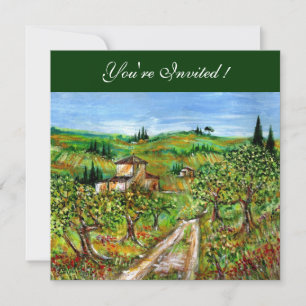 OLIJFBOMEN IN TUSCANIË, groen zwart Kaart