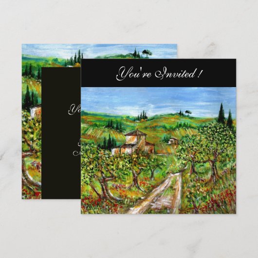 OLIJFBOMEN IN TUSCANJE,geel groen zwart Kaart (Voorkant / Achterkant)