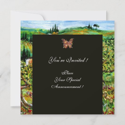 OLIJFBOMEN IN TUSCANJE,geel groen zwart Kaart (Achterkant)