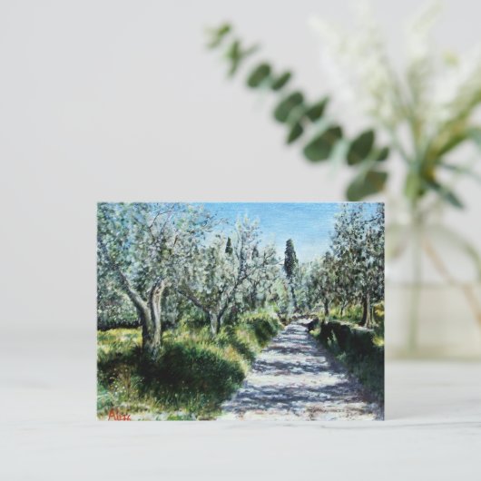 OLIJFBOMEN IN TUSCANY BRIEFKAART (Staand voorkant)