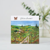 OLIJFBOMEN IN TUSCANY, geel, groen wit Kaart (Staand voorkant)