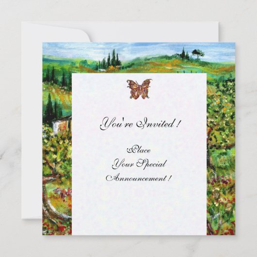 OLIJFBOMEN IN TUSCANY, geel, groen wit Kaart (Achterkant)