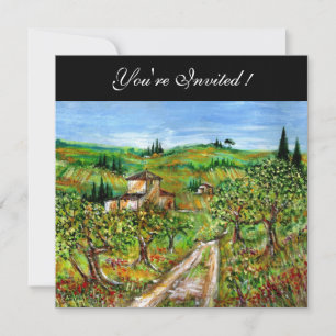 OLIJFBOMEN IN TUSCANY, groen zwart Kaart
