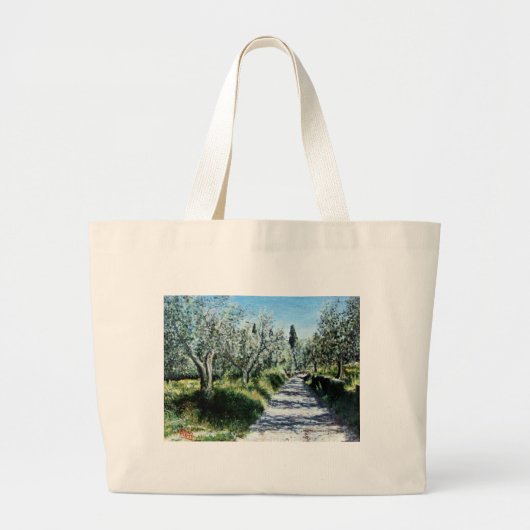 OLIJFBOMEN IN TUSCANY LANDSCAPE GROTE TOTE BAG (Voorkant)