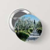 OLIJFBOMEN IN TUSCANY LANDSCAPE RONDE BUTTON 5,7 CM (Voorkant /achterkant)