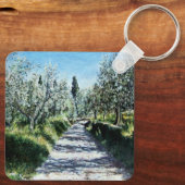 OLIJFBOMEN IN TUSCANY LANDSCAPE SLEUTELHANGER (Achterkant)