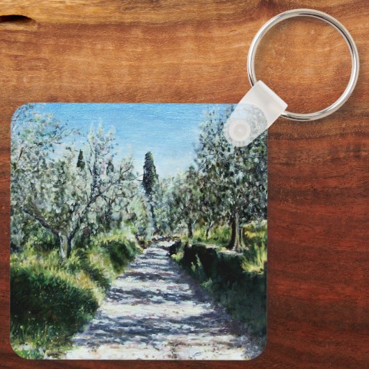 OLIJFBOMEN IN TUSCANY LANDSCAPE SLEUTELHANGER (Achterkant)