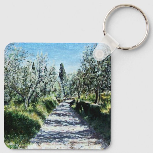 OLIJFBOMEN IN TUSCANY LANDSCAPE SLEUTELHANGER (Achterkant)