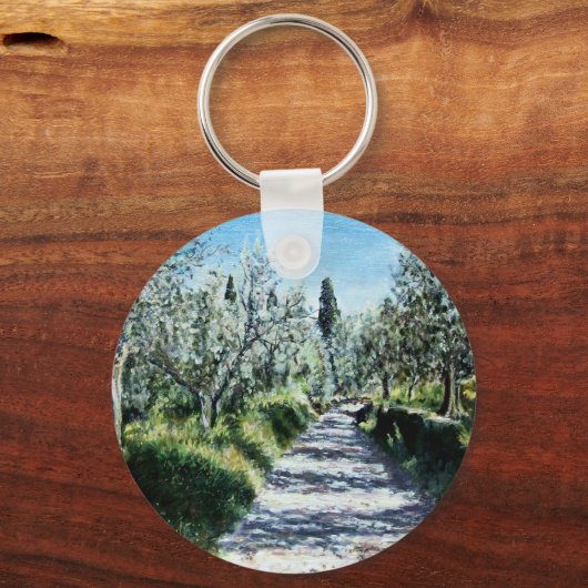 OLIJFBOMEN IN TUSCANY LANDSCAPE SLEUTELHANGER (Achterkant)