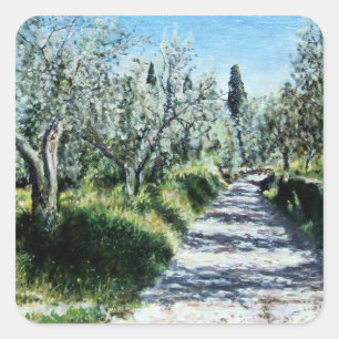 OLIJFBOMEN IN TUSCANY LANDSCAPE VIERKANTE STICKER