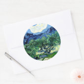 Olijfbomen met Alpilles (1889) Van Gogh Fine Art Ronde Sticker (Envelop)