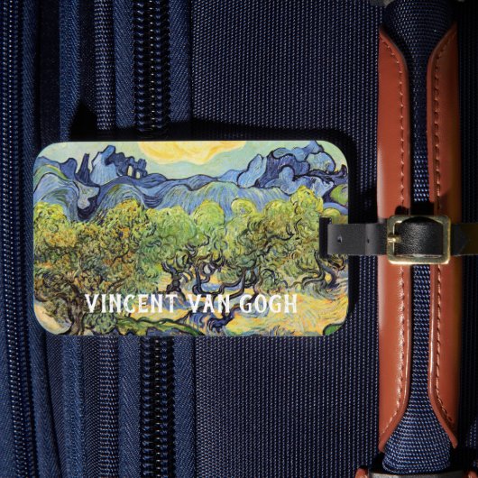 Olijfbomen met Alpilles door Vincent van Gogh Bagagelabel (Voorkant Insitu 4)
