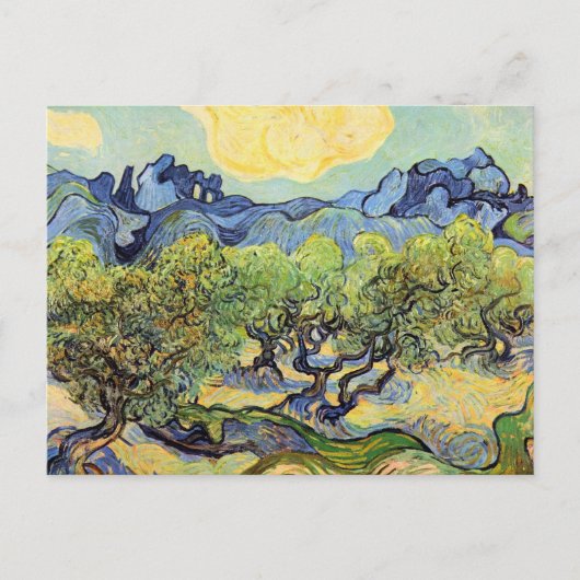 Olijfbomen met Alpilles door Vincent van Gogh Briefkaart (Voorkant)