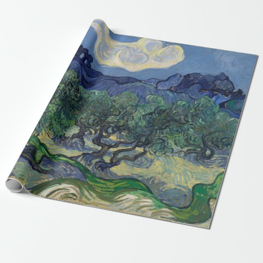 Olijfbomen met Alpilles door Vincent van Gogh Cadeaupapier (Uitgerold)