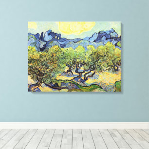 Olijfbomen met Alpilles door Vincent van Gogh Canvas Afdruk