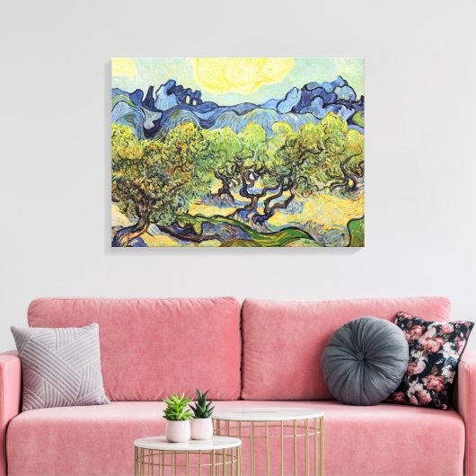 Olijfbomen met Alpilles door Vincent van Gogh Canvas Afdruk (Insitu (Woonkamer))