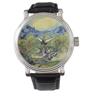 Olijfbomen met Alpilles door Vincent van Gogh Horloge