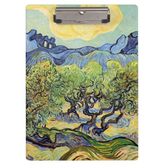 Olijfbomen met Alpilles door Vincent van Gogh Klembord (Voorkant)