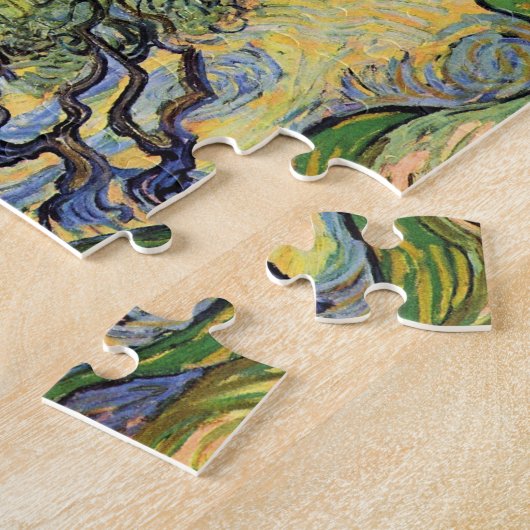 Olijfbomen met Alpilles door Vincent van Gogh Legpuzzel (Zijkant)