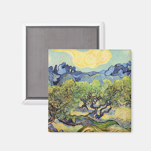 Olijfbomen met Alpilles door Vincent van Gogh Magneet (Voorkant / Achterkant)