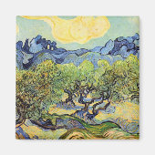 Olijfbomen met Alpilles door Vincent van Gogh Magneet (Voorkant)