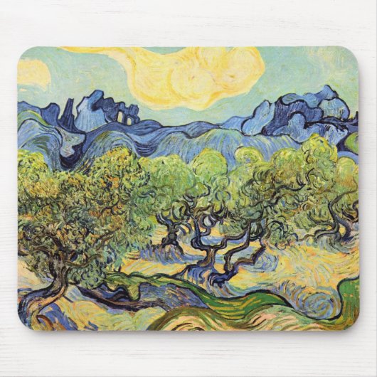 Olijfbomen met Alpilles door Vincent van Gogh Muismat (Voorkant)