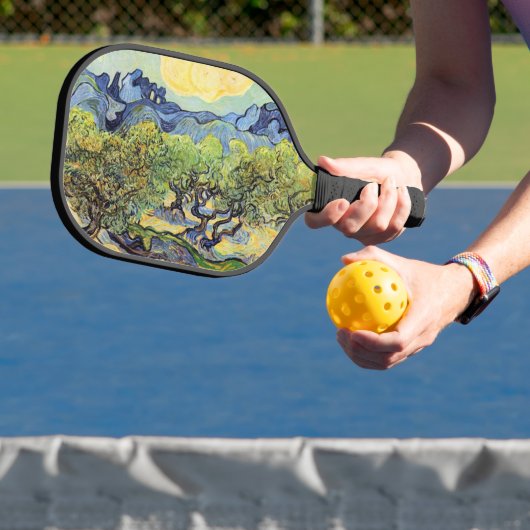 Olijfbomen met Alpilles door Vincent van Gogh Pickleball Paddle (Insitu)