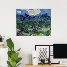 Olijfbomen met Alpilles door Vincent van Gogh