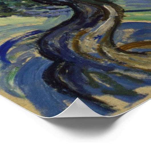 Olijfbomen met Alpilles door Vincent van Gogh Poster (Hoek)