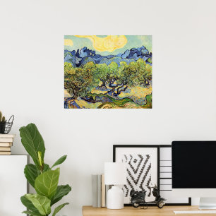 Olijfbomen met Alpilles door Vincent van Gogh Poster