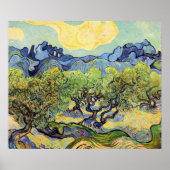 Olijfbomen met Alpilles door Vincent van Gogh Poster (Voorkant)