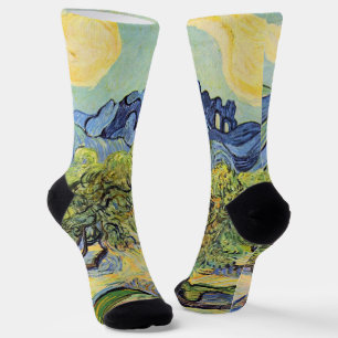 Olijfbomen met Alpilles door Vincent van Gogh Sokken