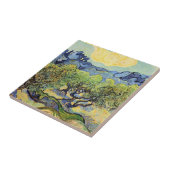 Olijfbomen met Alpilles door Vincent van Gogh Tegeltje (Zijkant)