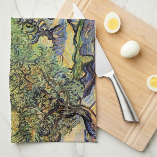 Olijfbomen met Alpilles door Vincent van Gogh Theedoek (Quarter Fold)