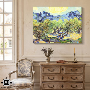 Olijfbomen met Alpilles van Vincent van Gogh Canvas Afdruk
