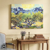 Olijfbomen met Alpilles van Vincent van Gogh Canvas Afdruk