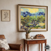 Olijfbomen met Alpilles van Vincent van Gogh Poster