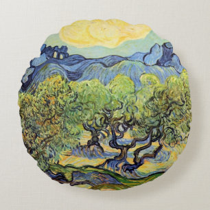 Olijfbomen met Alpilles van Vincent van Gogh Rond Kussen