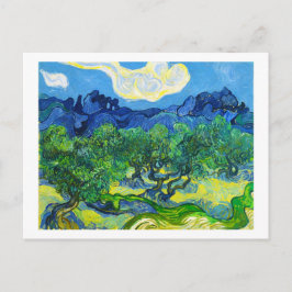 Olijfbomen met de Alpilles op de achtergrond Briefkaart