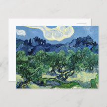 Olijfbomen met de Alpilles op de achtergrond