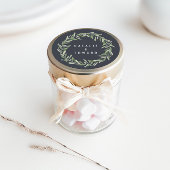 Olijfbomen met een waterverf met een botanische br ronde sticker