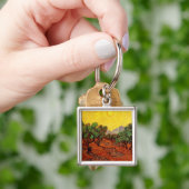 Olijfbomen met gele hemel en Sun Van Gogh Sleutelhanger (Hand)